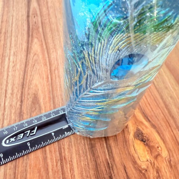 Pier 1 Imports Peacock Candle Rhinestone Feather Pillar Elegant Home Décor Gift - Picture 11 of 14